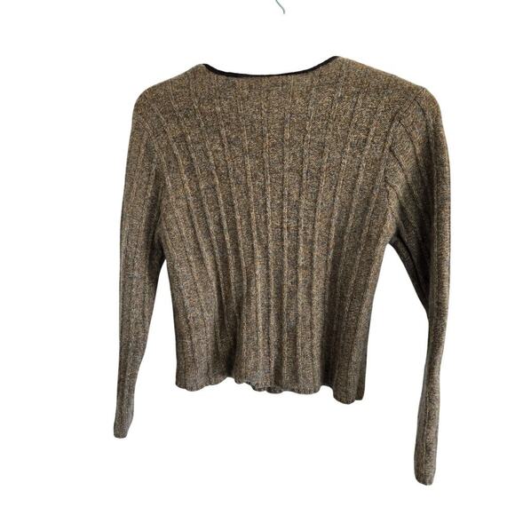 Vintage Crossing Pointe 100% Wool Brown Sweater Button up Winter Sweater - Picture 2 of 7